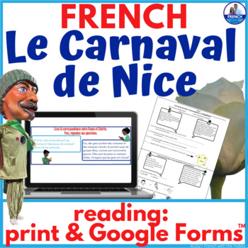 Preview of French Carnaval de Nice Culture Reading Comprehension Print & Google Forms™