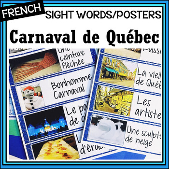 Preview of French Canada Carnaval de Québec/Winter Carnival sight words vocabulary, posters