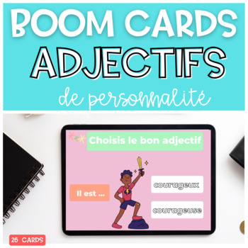 Preview of French Character Traits Adjectives BOOM CARDS | Adjectifs Personnalité