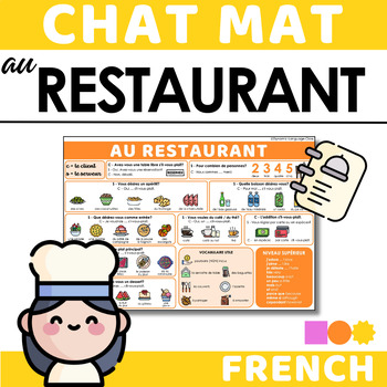 Preview of French Chat Mat - Au Restaurant - Dialogue for Ordering Food in French