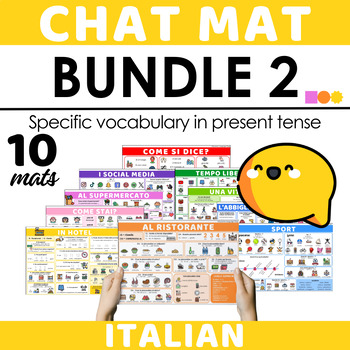 Preview of Italian Chat Mat Bundle 2 - Specific Topics & Vocabulary (Present Tense)