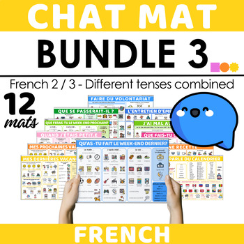 Preview of French Chat Mat Bundle 3 - Different Tenses Combined - Output Support