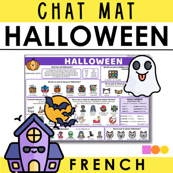 Preview of French Chat Mat - Halloween Chat Mat for Guided Output in French