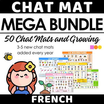 Preview of French Chat Mat Mega Bundle - 50 French Chat Mats - Growing Chat Mat Bundle