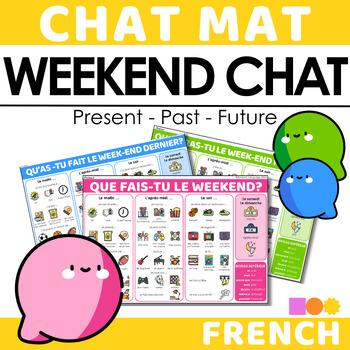 Preview of French Chat Mat - Weekend Chat in 3 tenses - Present, Past and Future