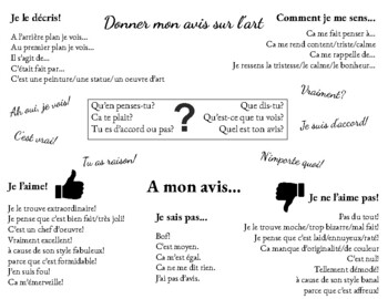 Preview of French ChatMat : Giving opinions about art