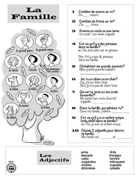 French Conversation Starters: La Famille / The Family by Madame Yak