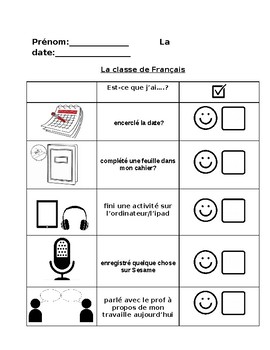 Preview of French Checklist for Special Education - ASD students