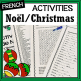 French Christmas/Noël Activities, mots cachés, mots croisé