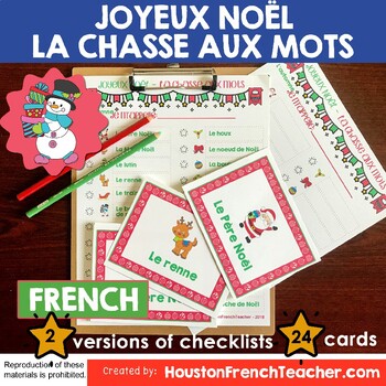 French Christmas Activity Noel Activity Scavenger Hunt Game Word Wall