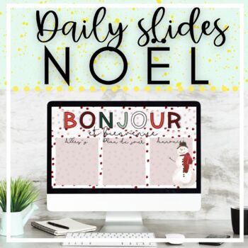 Preview of French Christmas Daily Slides Templates