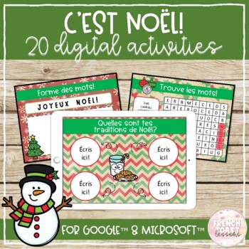 Preview of French Christmas Digital Activities | Noël