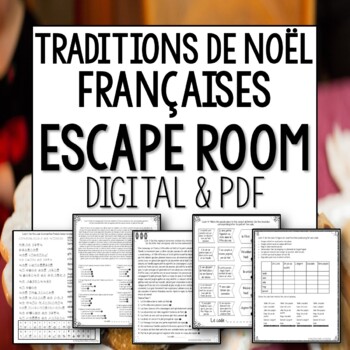 Preview of Traditions de Noël Françaises Escape Room Christmas Escape Room in French