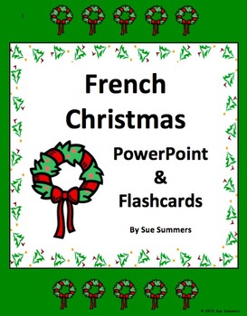 Preview of French Christmas Flashcards and PowerPoint Presentation 66 Slides