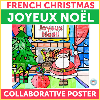 Preview of French Christmas Activity Collaborative Poster NOËL activité en français