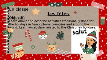 Preview of French Christmas / Holiday Lesson - Les fêtes