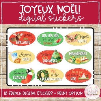 Preview of French Christmas Stickers (Digital + Printable) | Noël