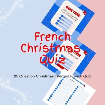 Preview of French Christmas Themed Quiz Game Activity