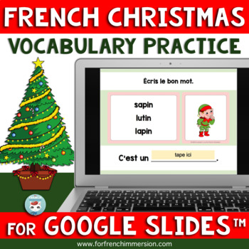 Preview of French Christmas Vocabulary Activity for Google Slides™ | Noël