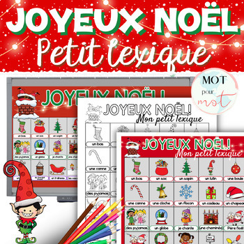Preview of French Christmas Vocabulary Dictionary |  Étude de mots Lexique de Noël