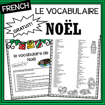 Preview of French Christmas Vocabulary - Vocabulaire de Noël