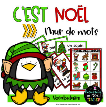 Preview of French Christmas Vocabulary Word Wall - Noël