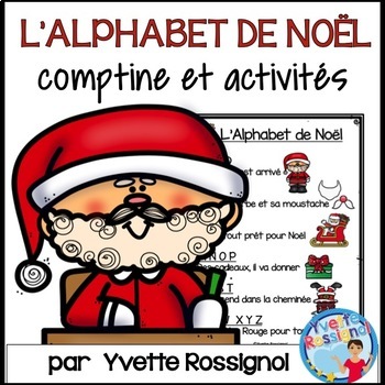 Preview of French Christmas activities | Comptine et activités de Noël pour l'alphabet
