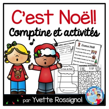 Preview of French Christmas activities | Noël français avec comptine et activités