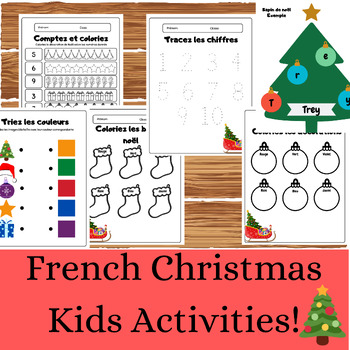 Preview of French Christmas activity packet