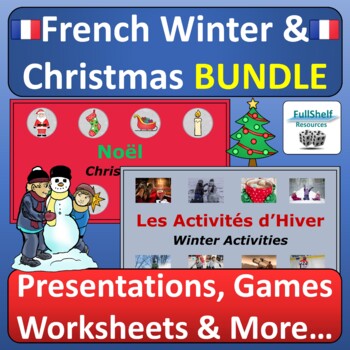 Preview of French Christmas and Winter Activities Units Noël et Hiver December BIG BUNDLE