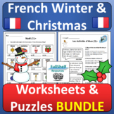 French Christmas and Winter Activities Worksheets Noël et 