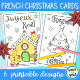 6 printable French Christmas cards to color and write Cart