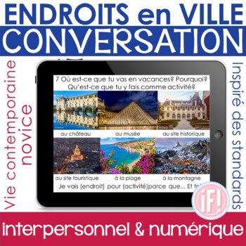 Preview of French City Places Interpersonal Speaking Performance Task No Prep