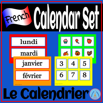 French Class Décor Calendar Set Le Calendrier Back to School