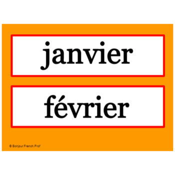 French Class Décor Calendar Set Le Calendrier Back to School