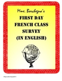 French Class First Day Student Survey