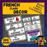 French Classroom Labels, French Classroom Decor, Word Wall, French Calendar
