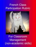 French Class Participation Rubric for Classroom Management