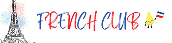 Preview of French Class or Club Google Classroom Banner - Free Resource - Simple Version
