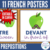 French Classroom Decor - 11 Prepositions Posters / Word Wall