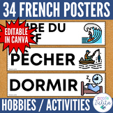 French Classroom Decor - 34 Hobby Vocabulary Posters les p