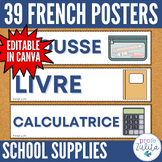 French Classroom Decor - 39 School Supplies Vocabulary Pos