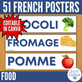 French Classroom Decor - 51 Food Vocabulary Posters la nou