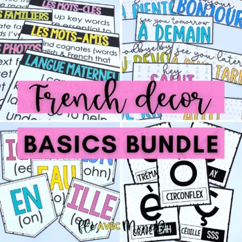 Preview of French Classroom Decor Bundle - French Back to School Posters & Bulletin Boards