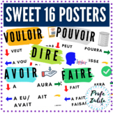 French Classroom Decor Sweet 16 Verb Posters | Printable PDFs