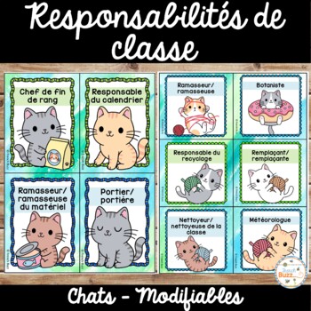 Editable Classroom Jobs  Responsabilités modifiables de la classe