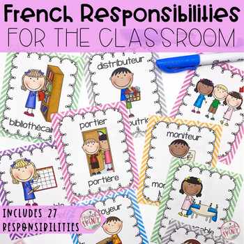 Preview of French Classroom Jobs and Responsabilities - Les responsabilités de classe