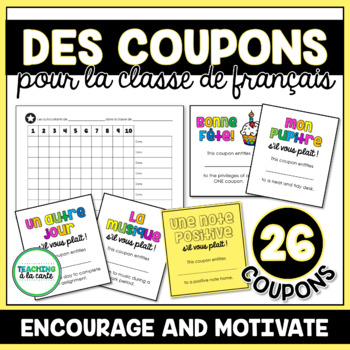 Preview of French Classroom Management Reward Coupons