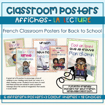 Preview of French Classroom Posters La LECTURE| Back to School Reading Posters