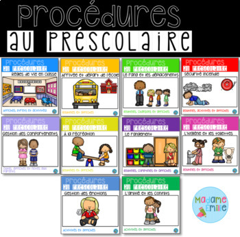 Preview of French Classroom Procedures BUNDLE/ Ensemble Routines au préscolaire